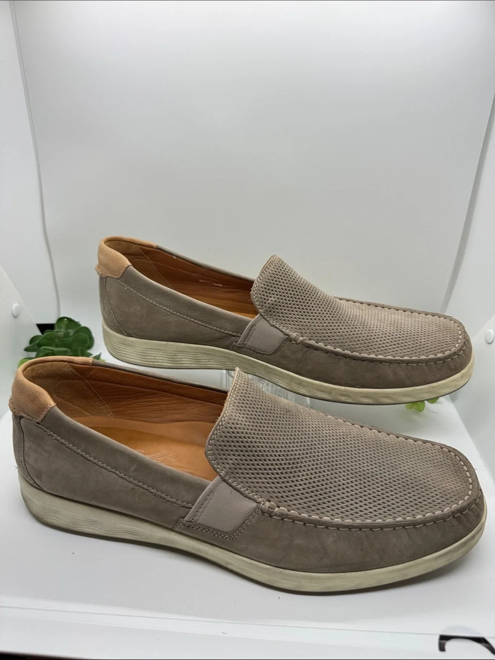 ECCO S Lite Moc Men's Nubuck Slip-on Moccasin in Grey Size 45 / (11/11.5)